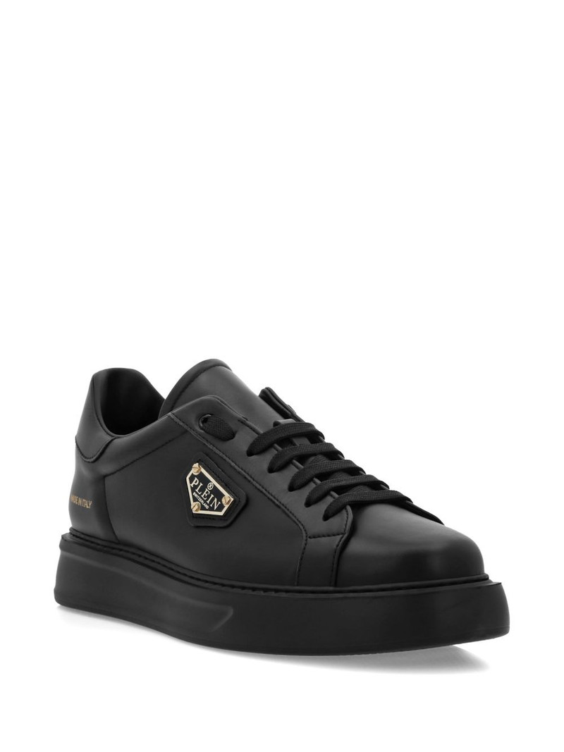 PHILIPP PLEIN logo-plaque leather trainers outlook