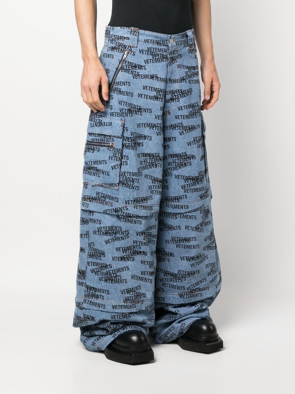 oversized logo-print jeans - 3