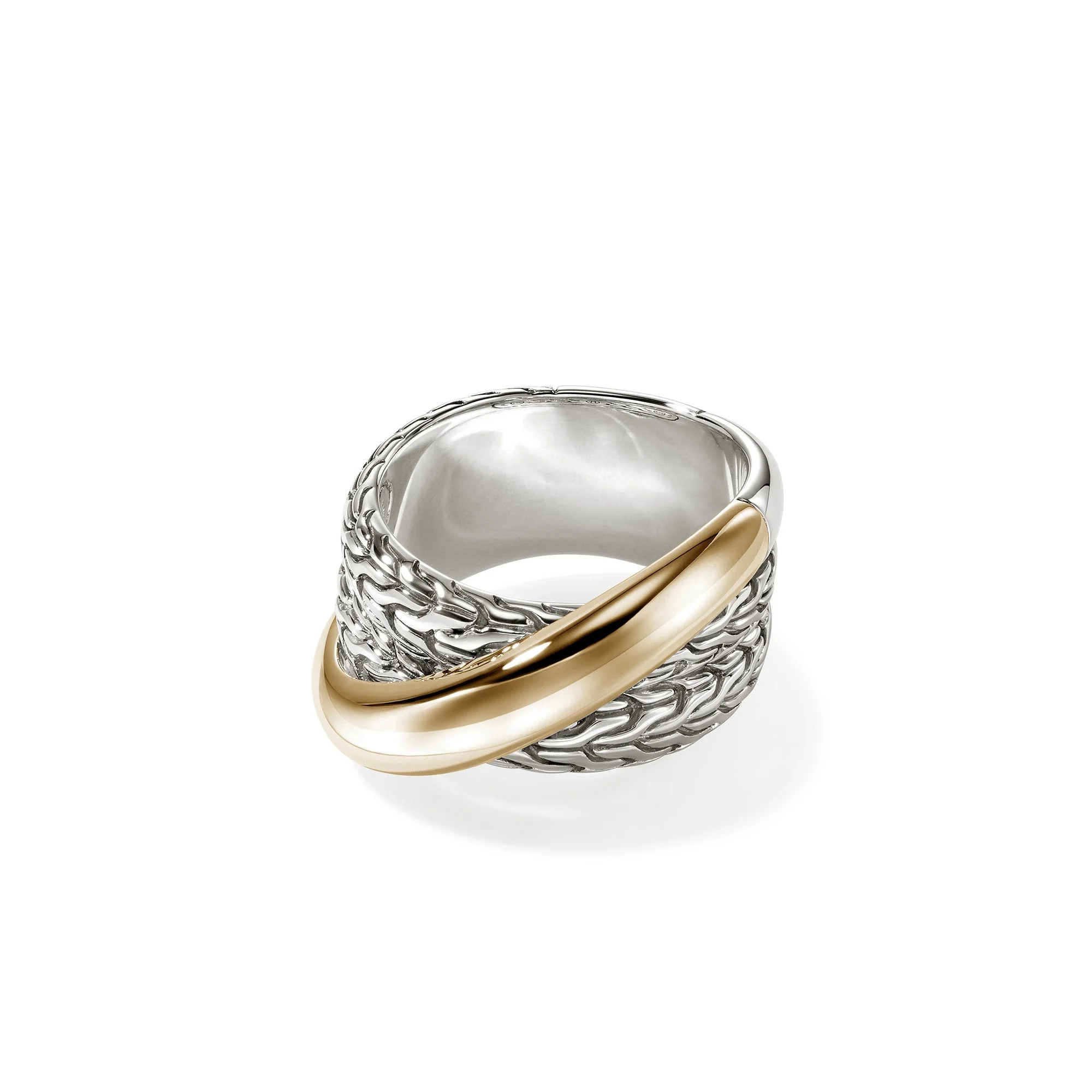 JH Essential Crossover Ring, Gold, Sterling Silver - 1