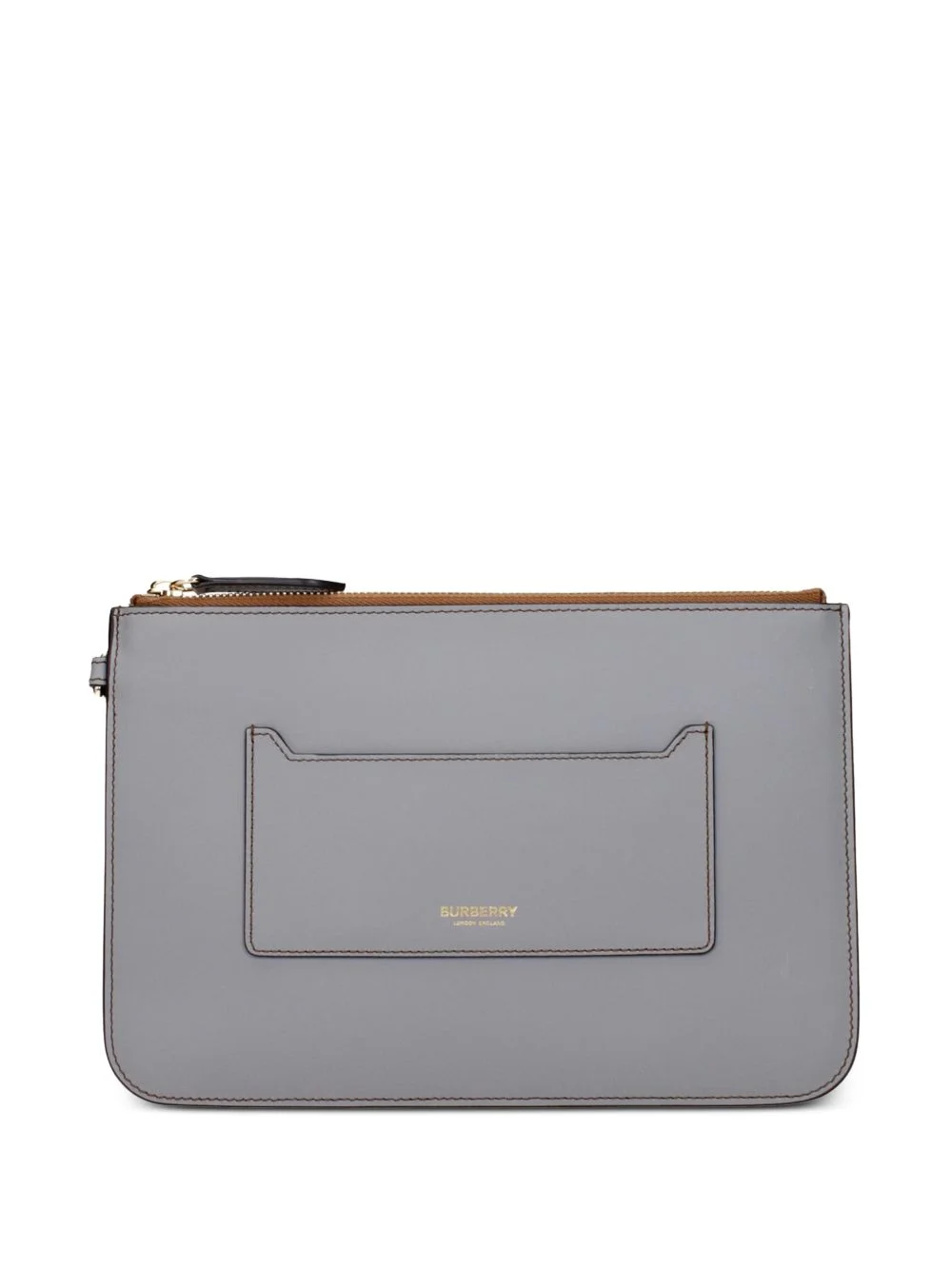 logo-print leather clutch bag - 1
