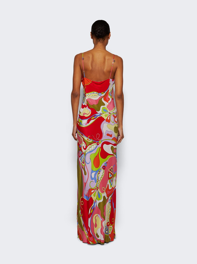 Orchidee-print Crepe De Chine Dress Multicolor 5