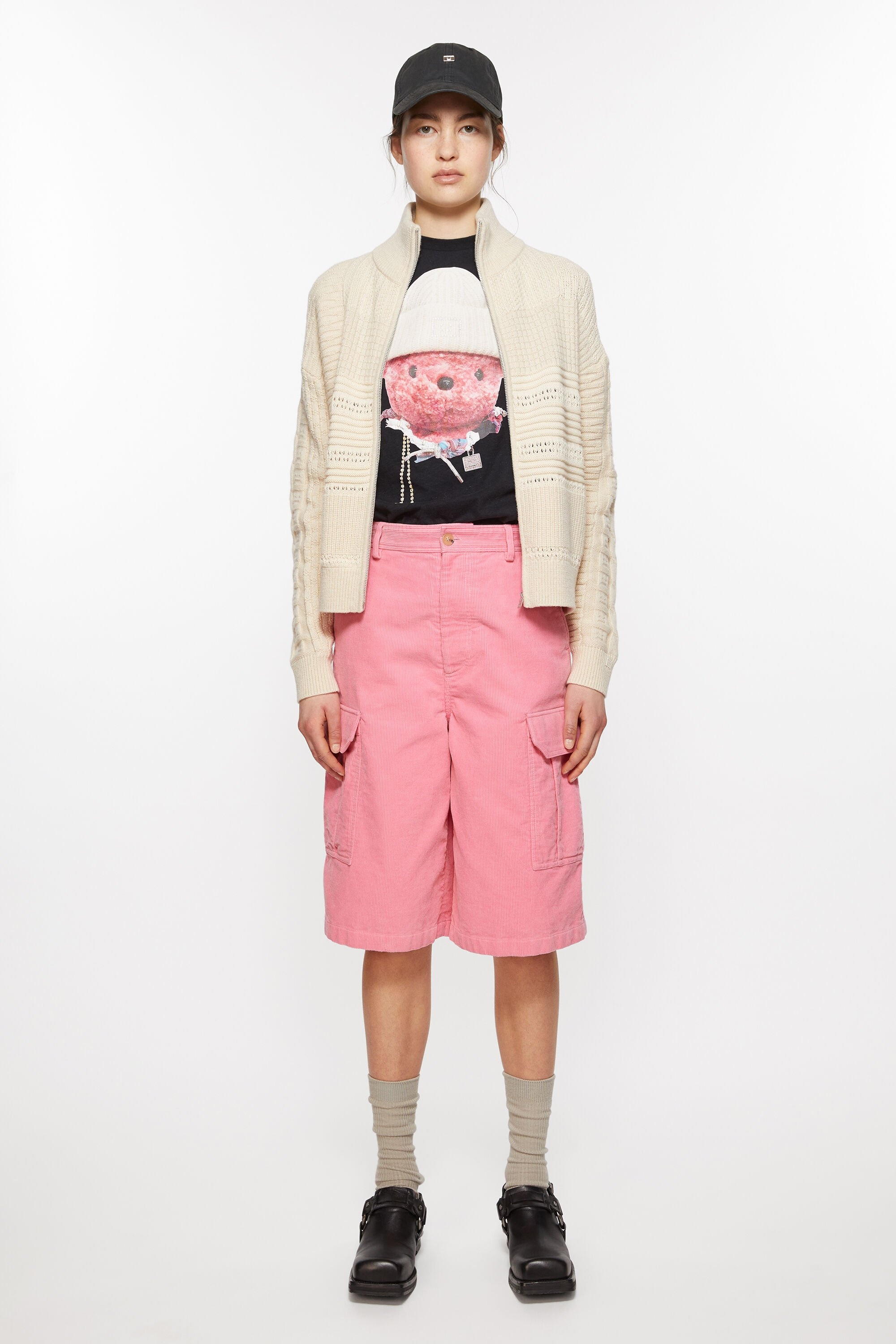 Corduroy shorts - Tango pink - 2