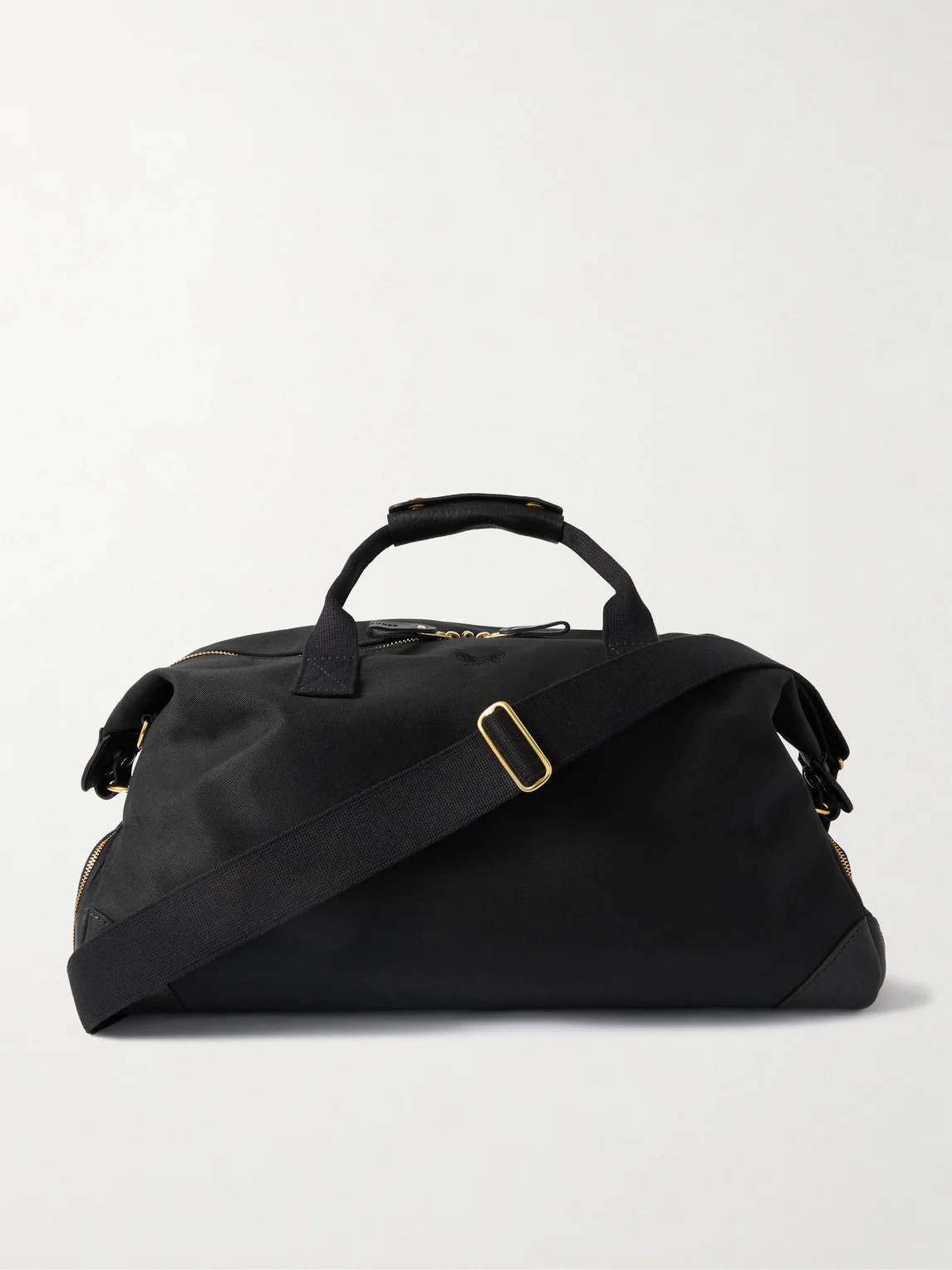Weekender Leather-Trimmed Cotton-Canvas Holdall - 1