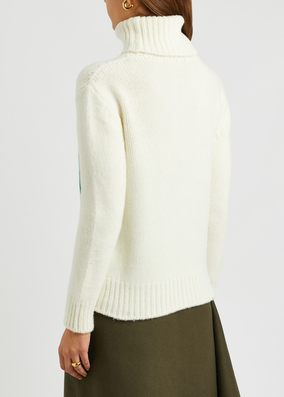 Logo-intarsia wool jumper - 3