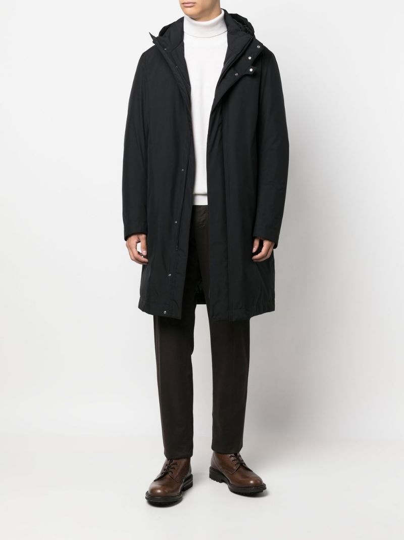 hooded longline padded coat - 2