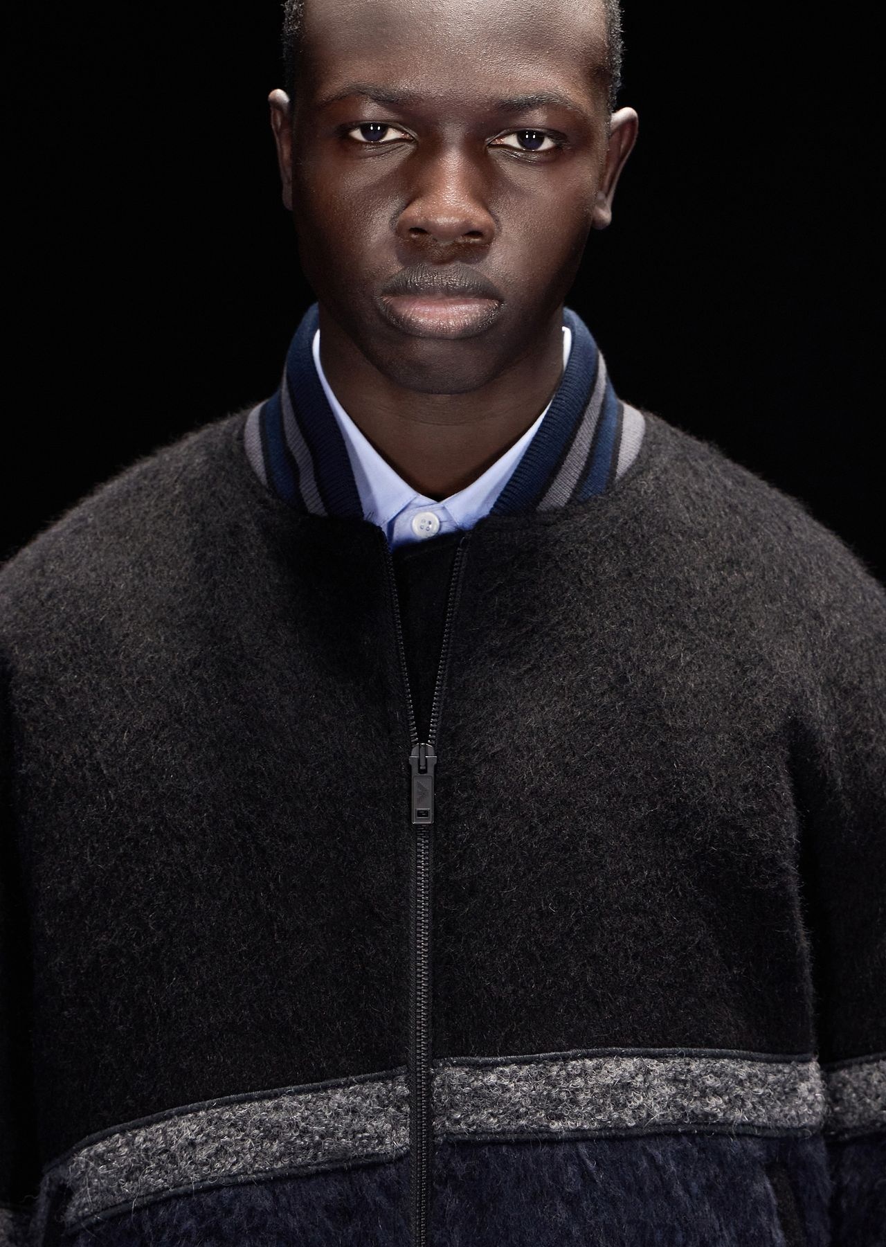 ASV Black Blue capsule collection mohair-wool blend blouson - 5