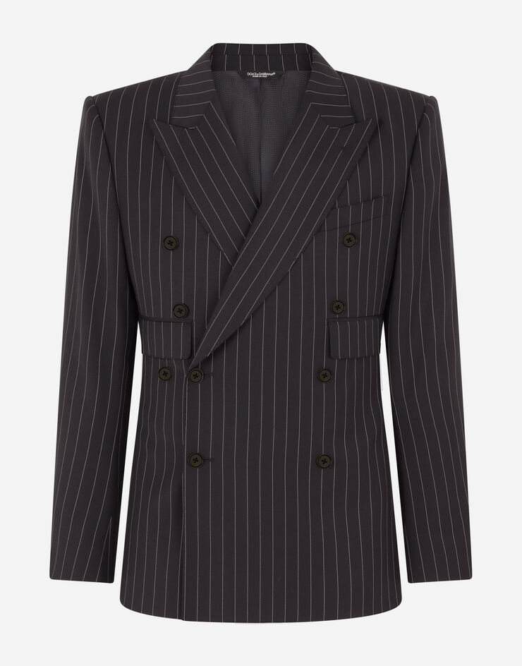 Double-breasted pinstripe stretch wool Sicily-fit suit - 3