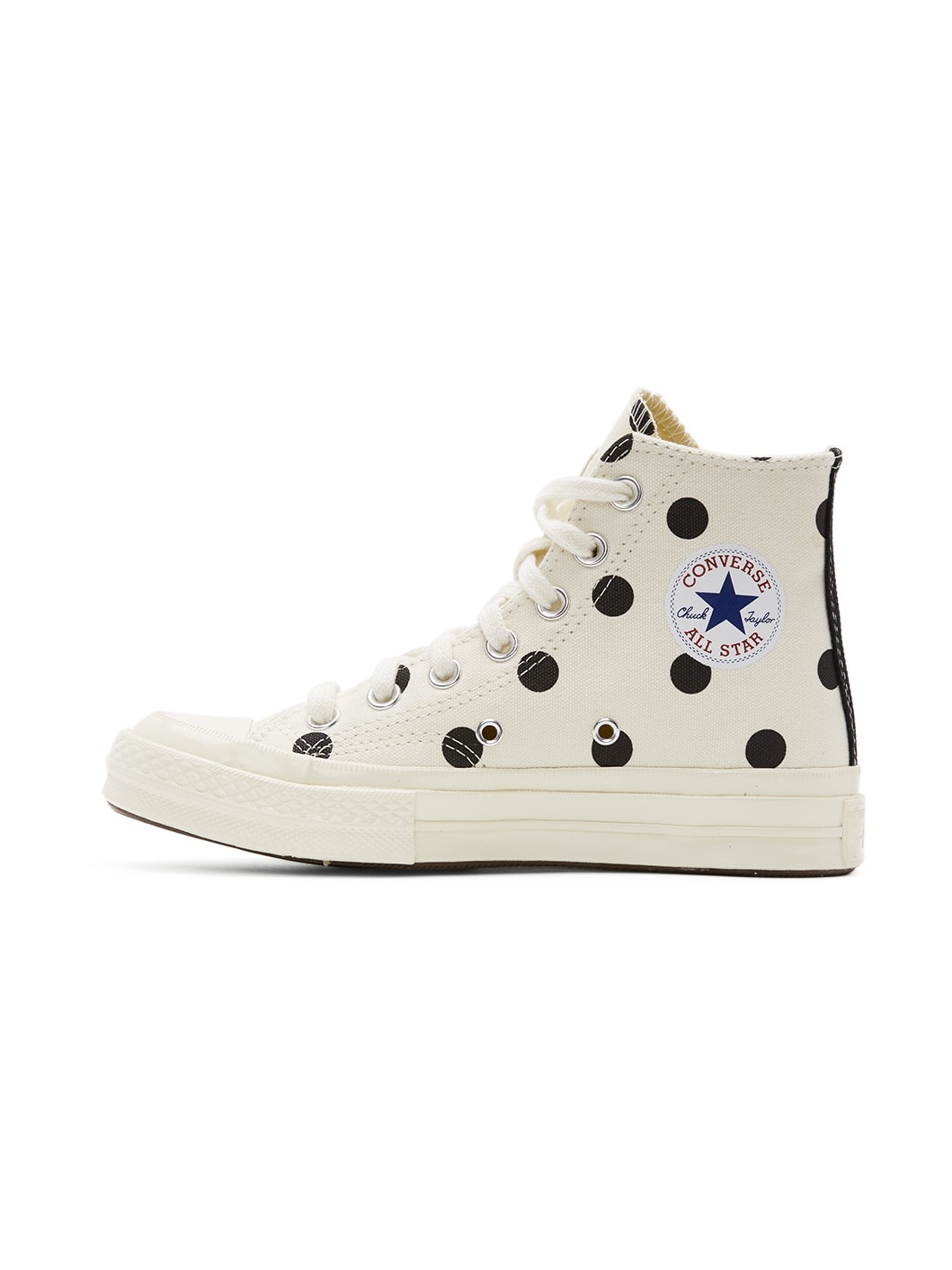 White Converse Edition Polka Dot Heart Chuck 70 High Sneakers - 3