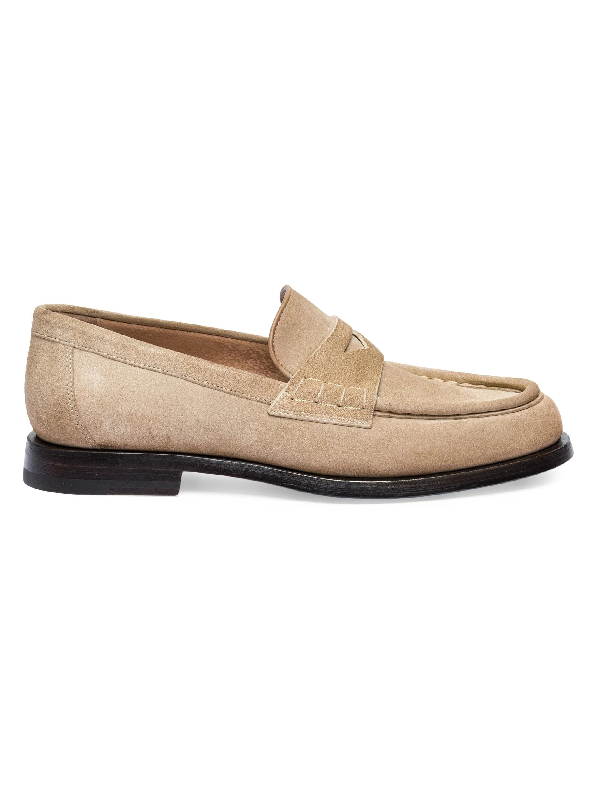 Women's Airglow Suede Penny Loafers - Beige - 1