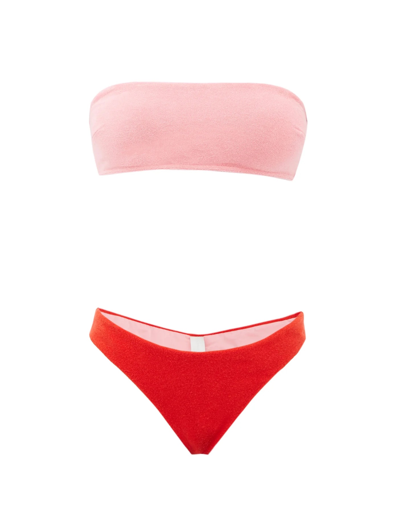 Poppy two-tone terry bandeau bikini - 1