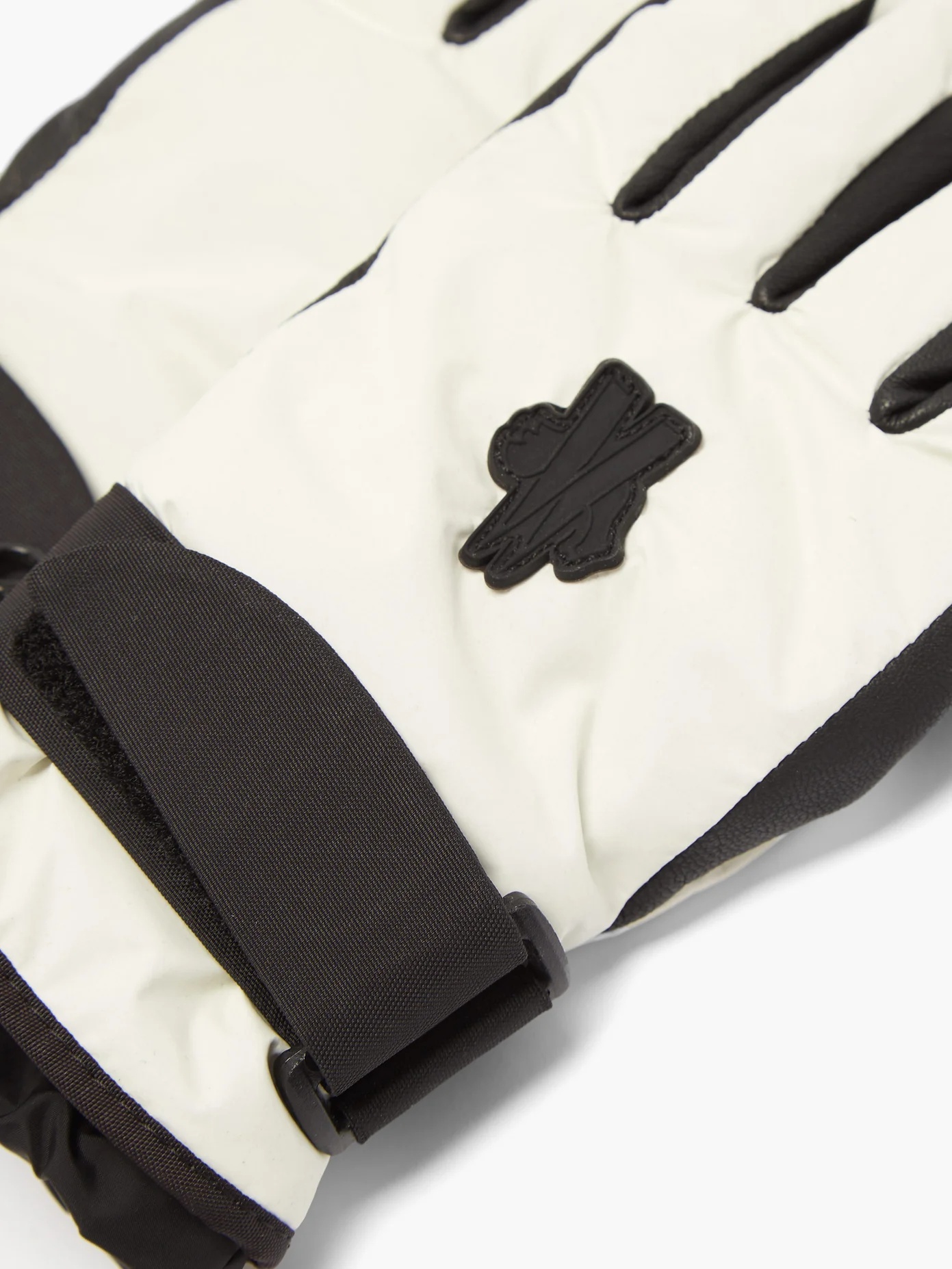 Logo-patch shell and leather gloves - 2