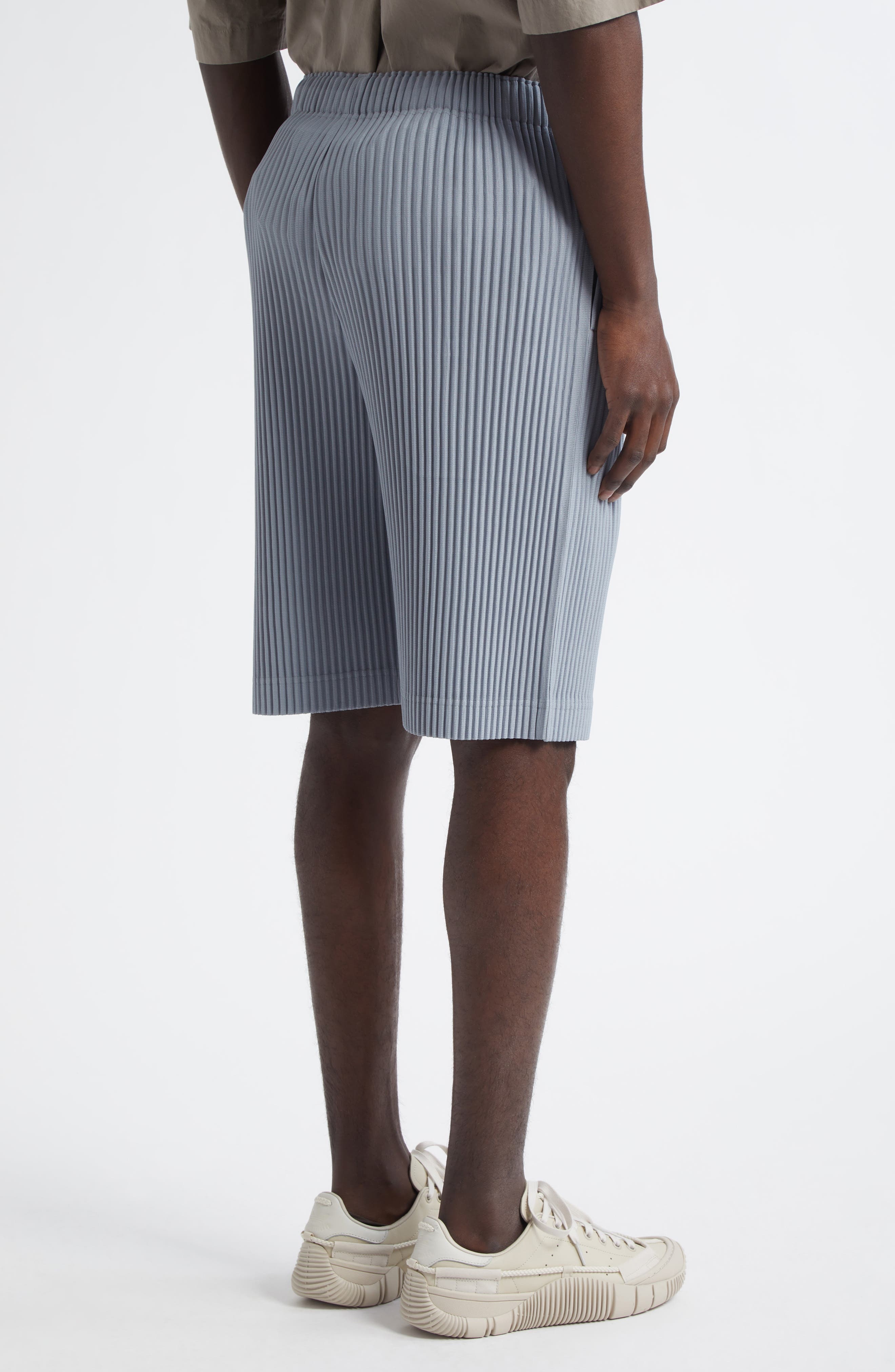 Homme Plissé Issey Miyake Pleated Shorts in Gray Blue at Nordstrom - 3