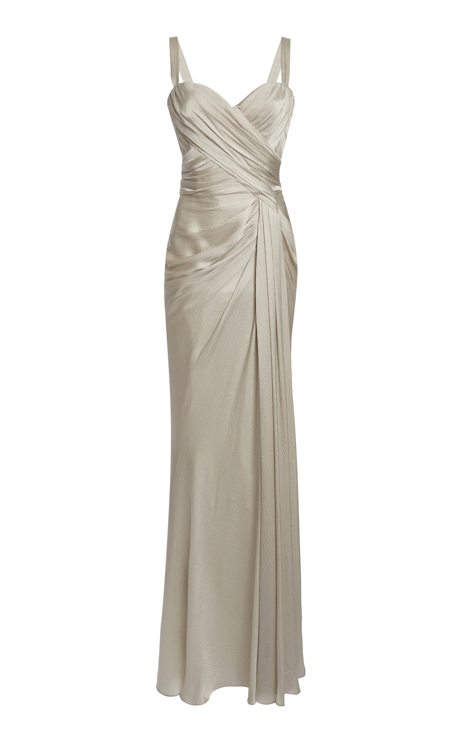 Draped Satin Gown ivory - 1