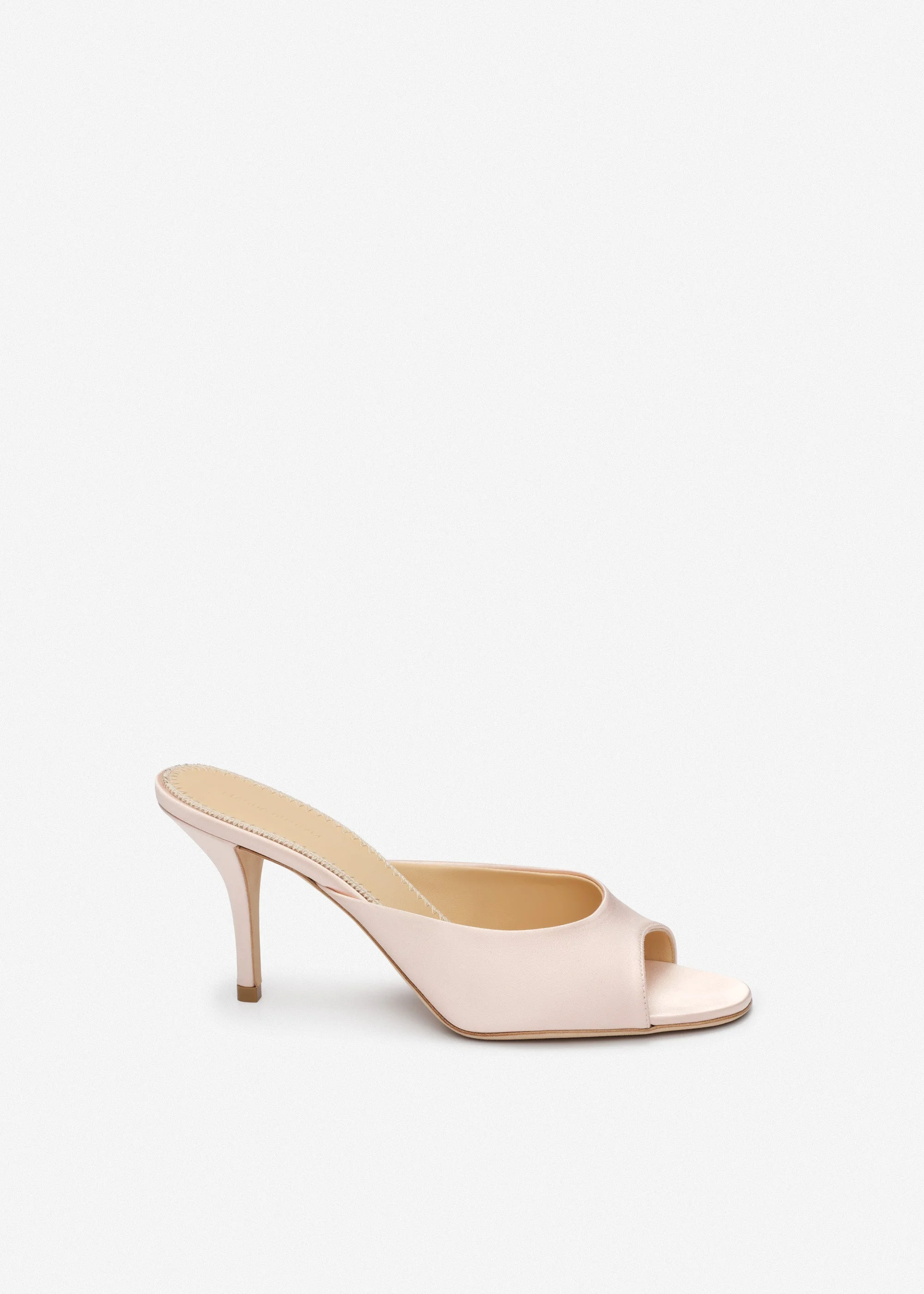 Satin pointed-toe mules in pink - 1
