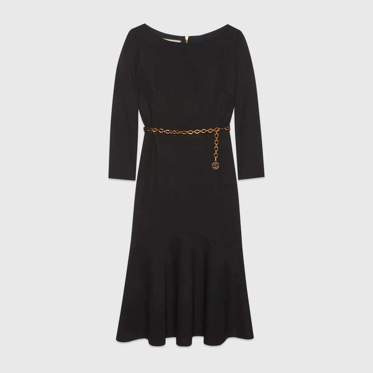 Sable dress with chain belt - 1