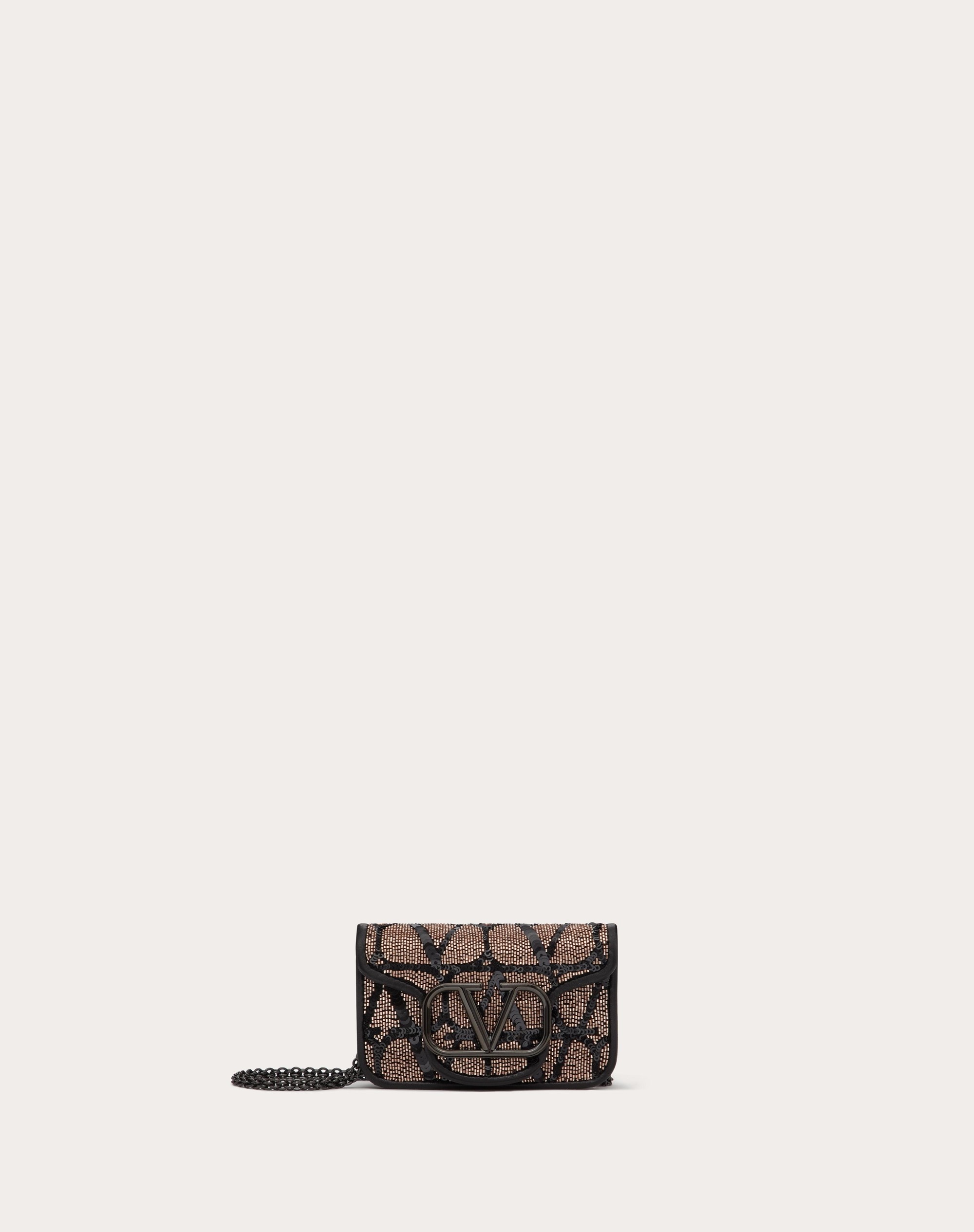 LOCÒ MICRO BAG WITH CHAIN WITH TOILE ICONOGRAPHE EMBROIDERY - 1