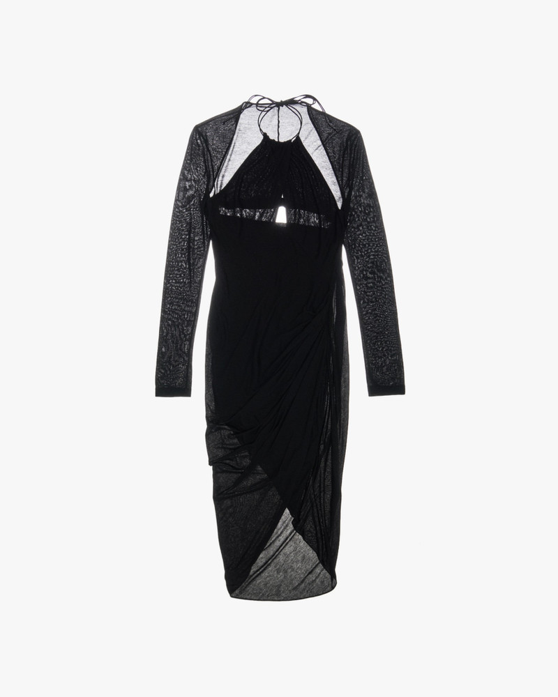 LONG-SLEEVE HALTER DRESS 1