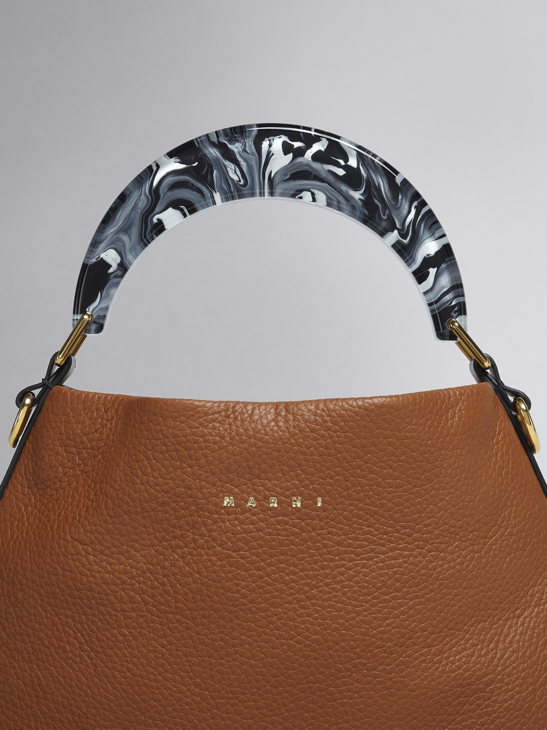 VENICE SMALL BAG IN BROWN LEATHER - 5