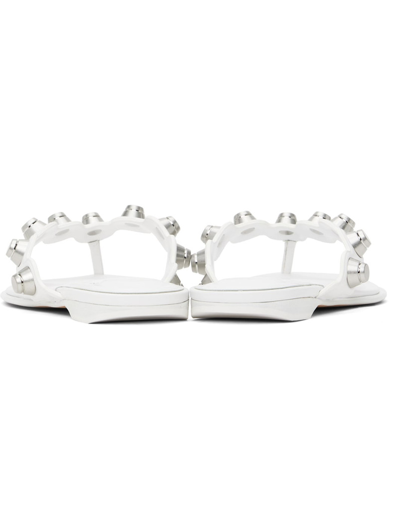 White Rexa Thong Flat Sandals 2