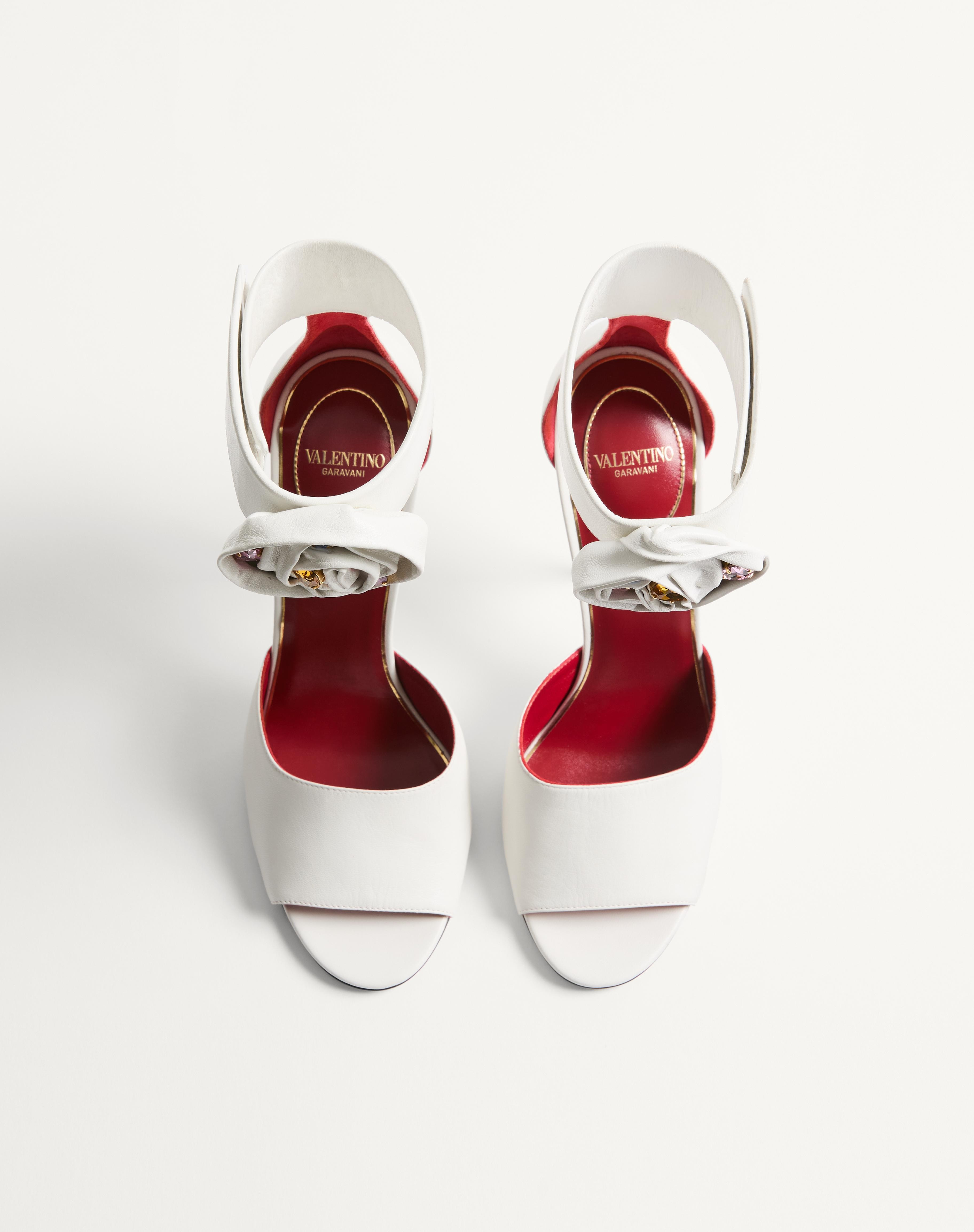 DRIP ROSE KIDSKIN SANDAL WITH CRYSTALS 105MM - 4