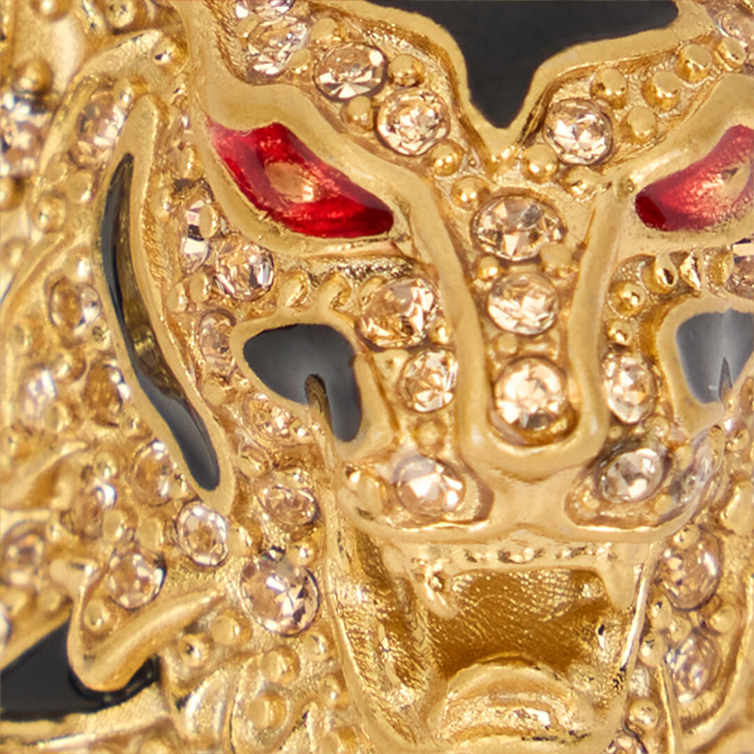Gold Crystal-Embellished Roar Ring - 4