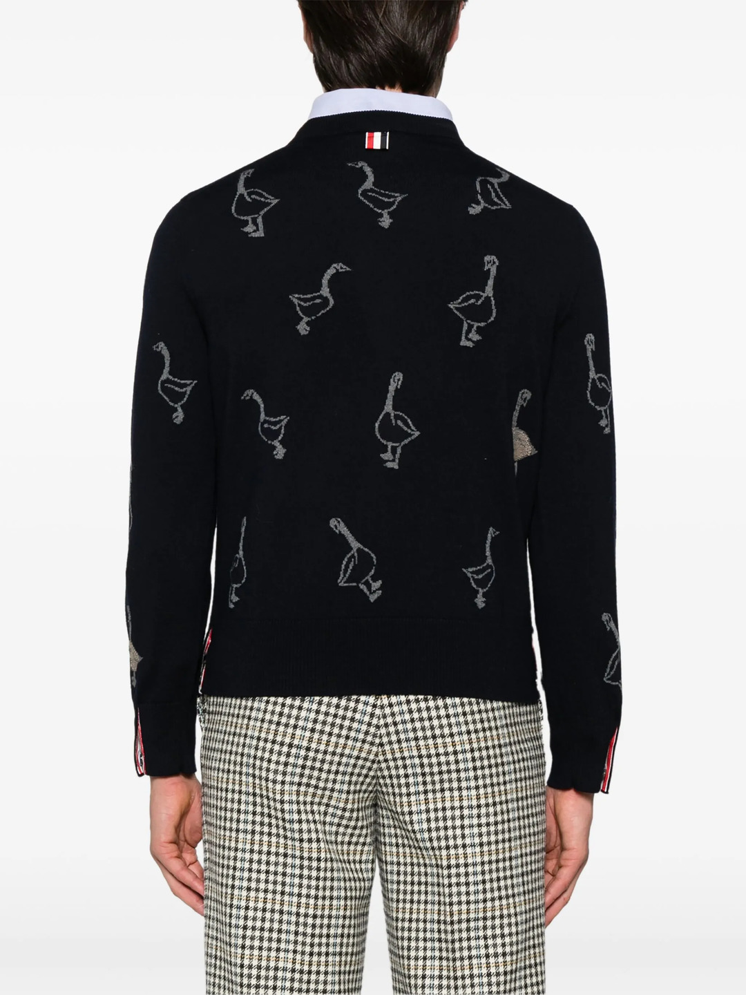 Geese Intarsia Merino Wool Relaxed Fit Pullover Men - 4