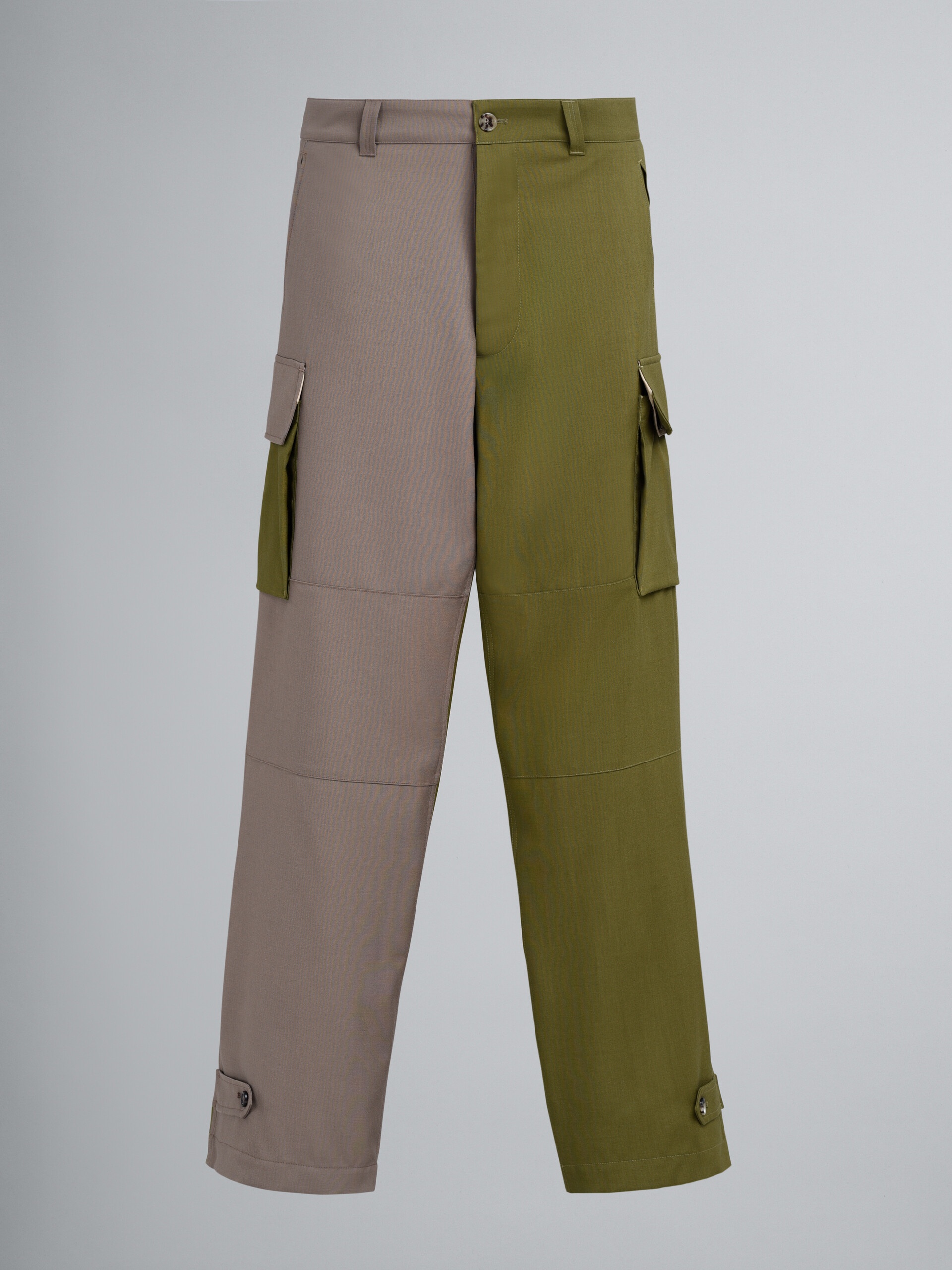 COLOURBLOCK TROPICAL WOOL CARGO TROUSERS - 1