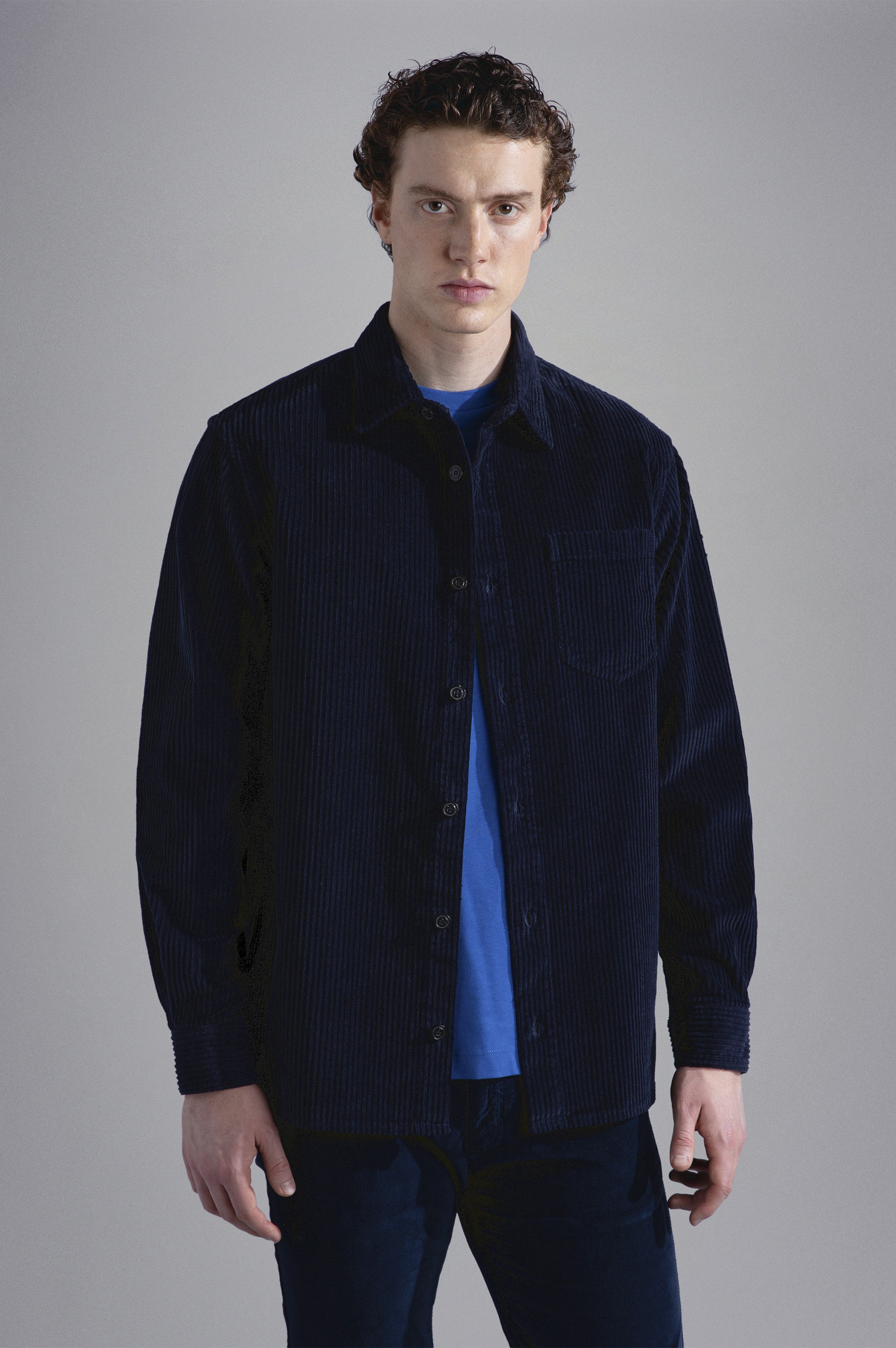 GARMENT DYED COTTON VELVET OVERSHIRT - 6