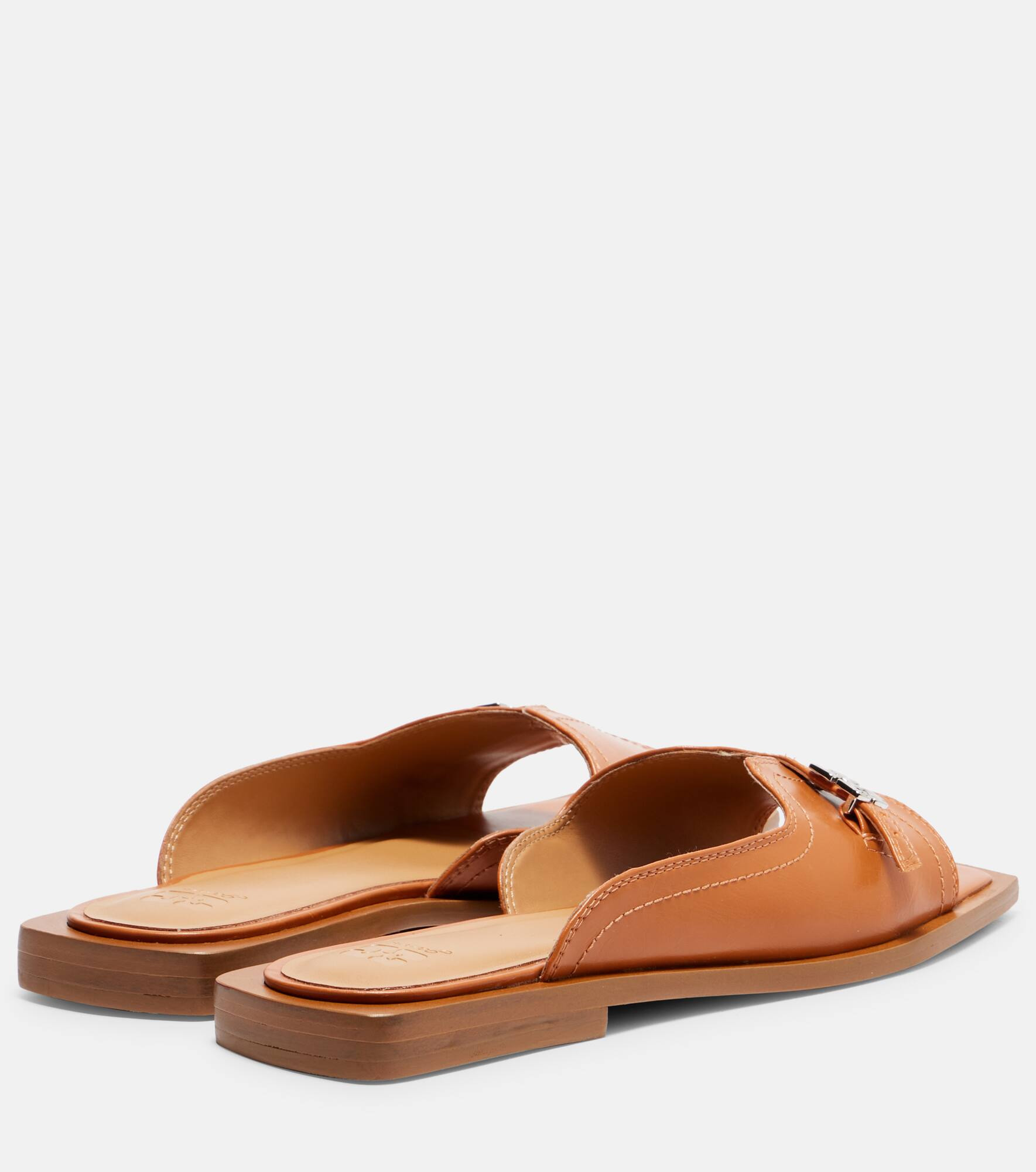 Butterfly faux leather slides - 2