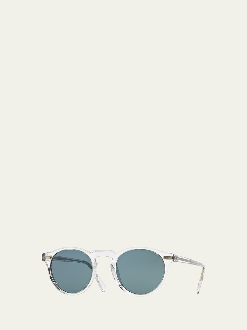 Oliver Peoples Gregory Peck Round Acetate Sunglasses outlook
