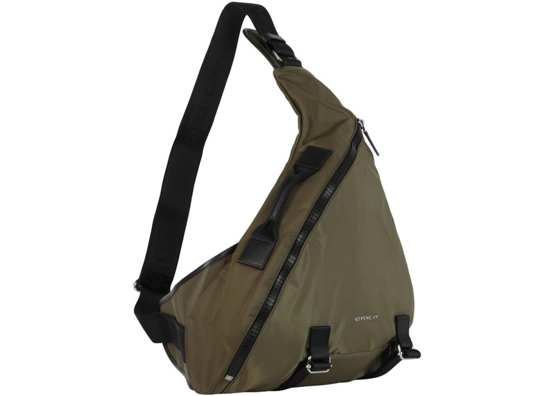 Givenchy Givenchy Medium G-Zip Triangle Bag In Nylon Khaki outlook