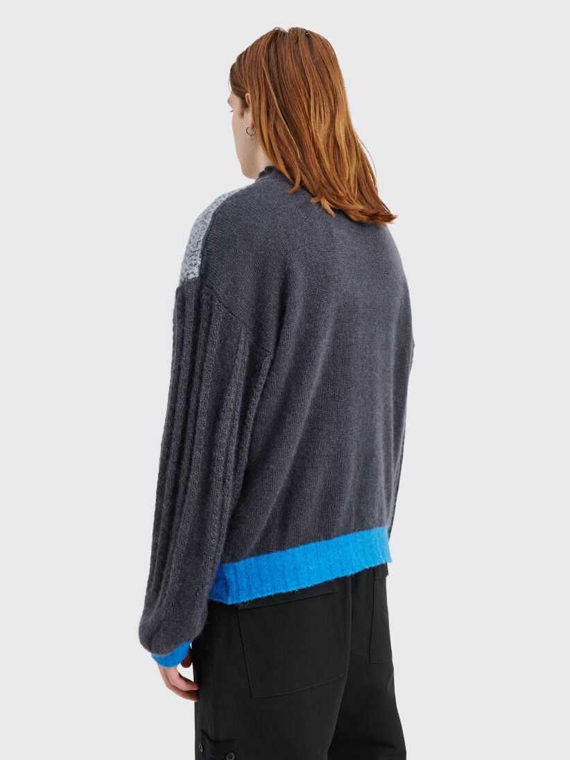 Kiko Kostadinov KIKO KOSTADINOV MARIANN ARTWORK JUMPER MOHAIR SILK GREY /  BLUE | tresbien | REVERSIBLE