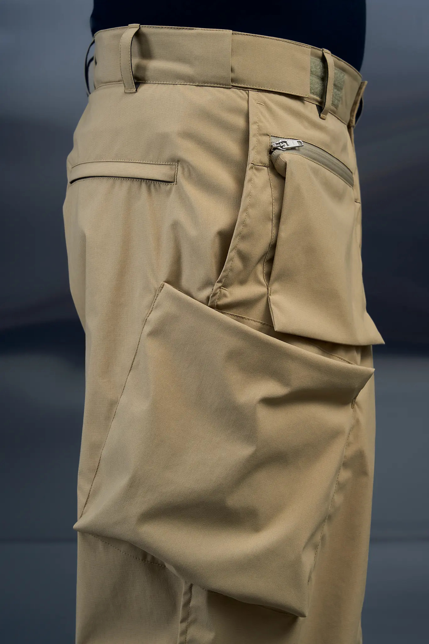 P45A-E Encapsulated Nylon Single Pleat Cargo Trouser Khaki - 22