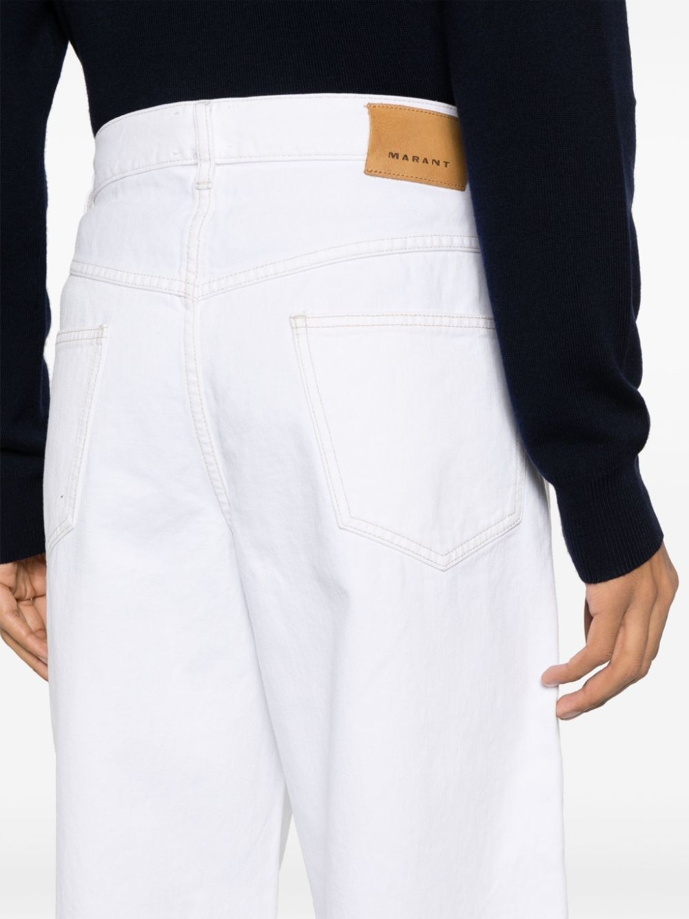 engraved-logo denim jeans - 5