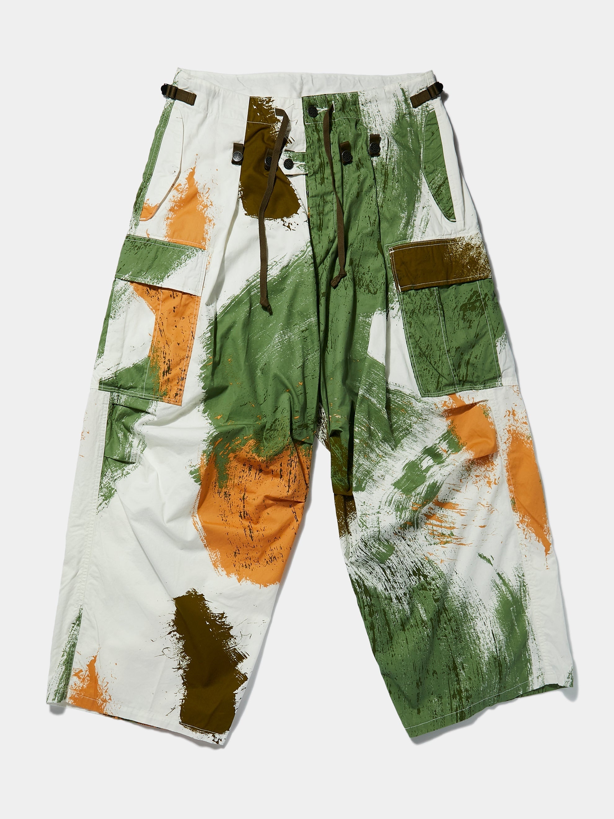 COMBED BURBERRY BRUSH-CAMO JUMBO CARGO PANTS - 1