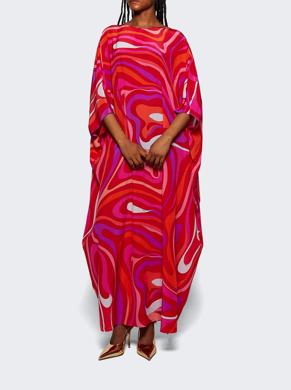 Marmo Print Kaftan Corallo And Fuxia - 2