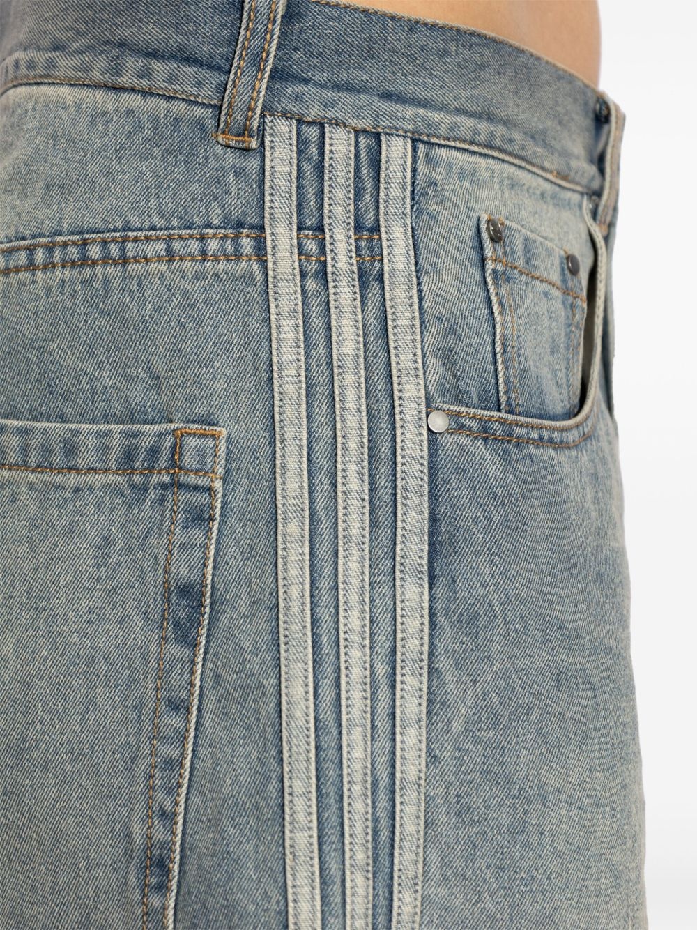 wide-leg denim shorts - 5