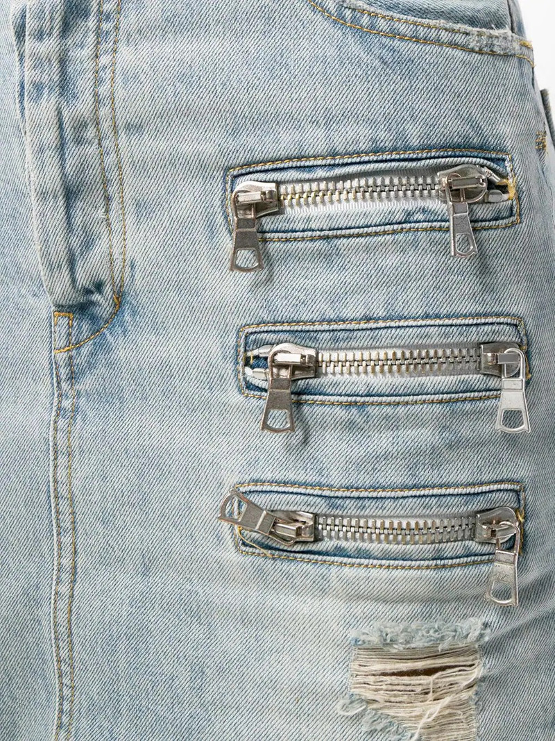 zip pockets denim skirt 5