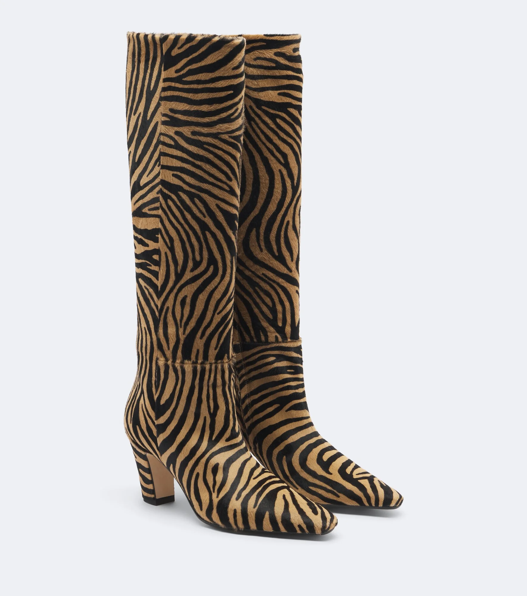 SIlva zebra-print calf hair knee-high boots - 1