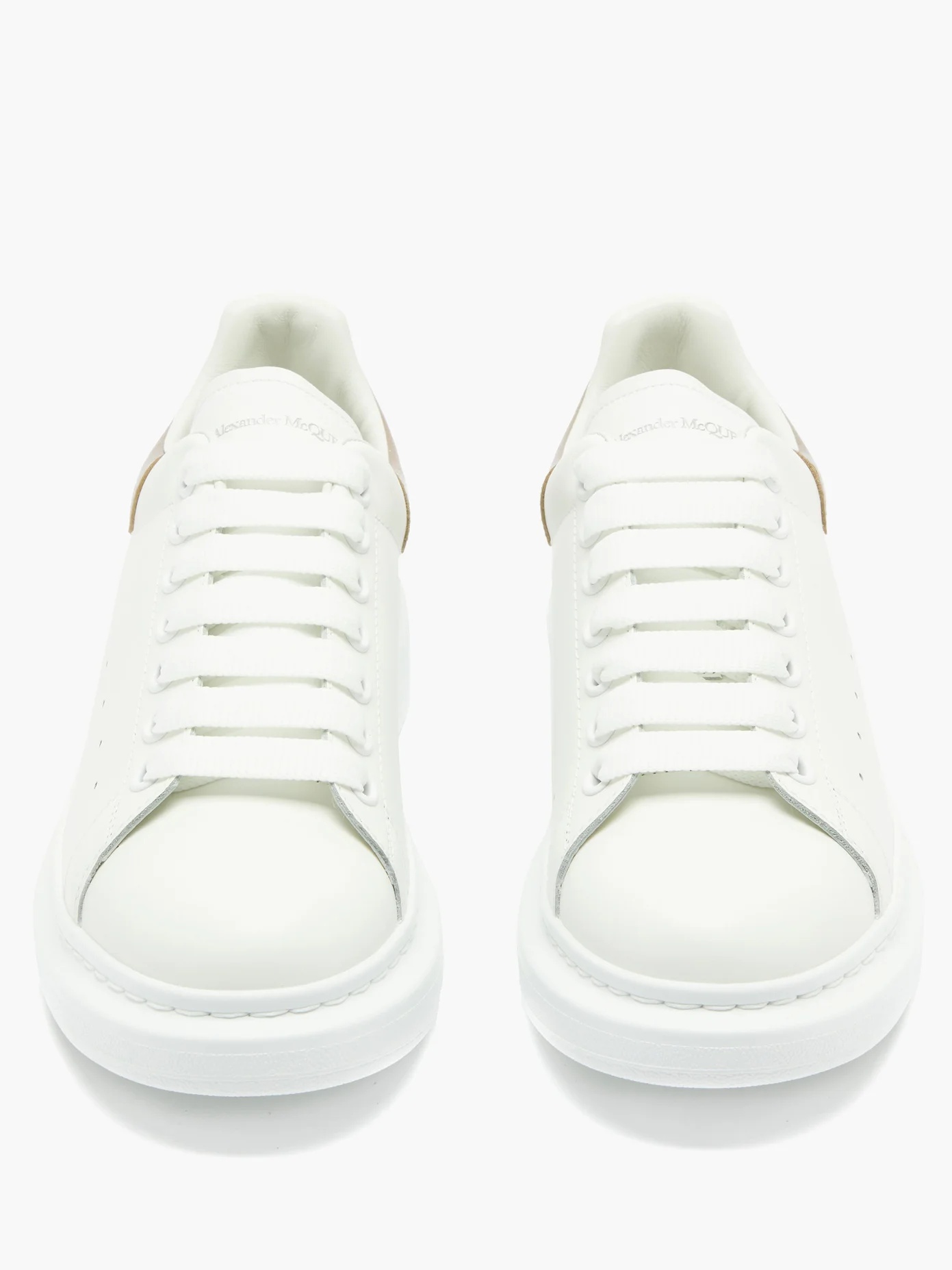 Oversized raised-sole leather trainers - 5