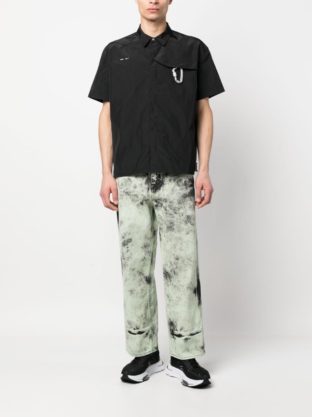bleached-effect wide-leg jeans - 2