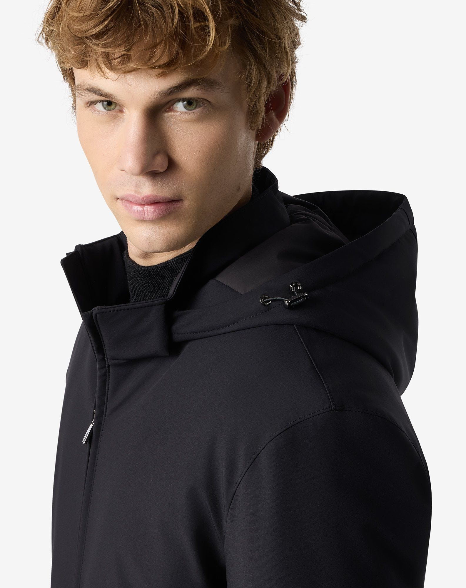 Black stretch technical fabric jacket - 4