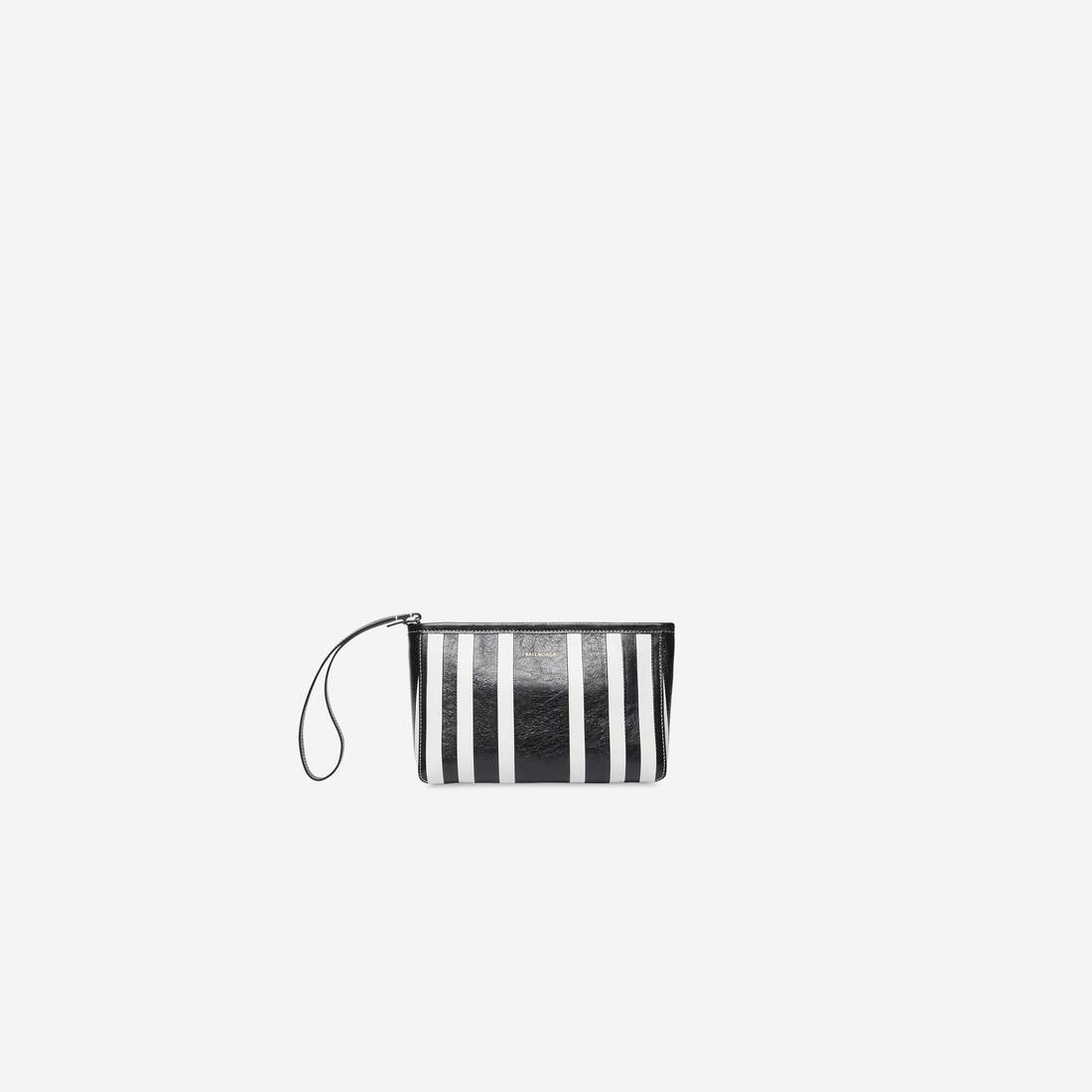 Barbes Small Zip Pouch With Handle in Black - 1