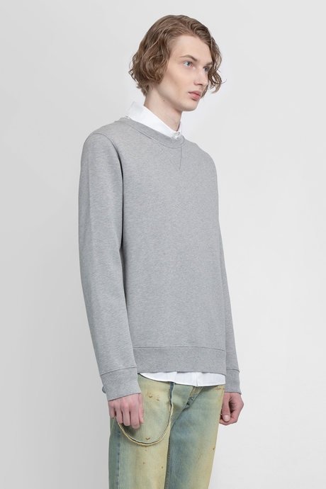 Maison margiela men's grey crewneck cotton sweatshirt - 2