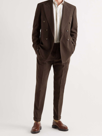 Loro Piana Slim-Fit Tapered Pleated Linen Suit Trousers outlook