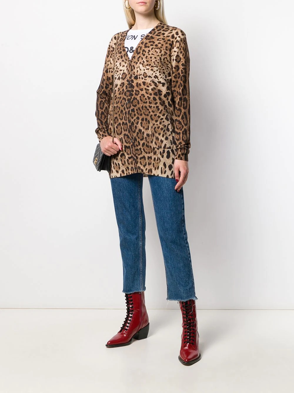 leopard print cardigan - 2