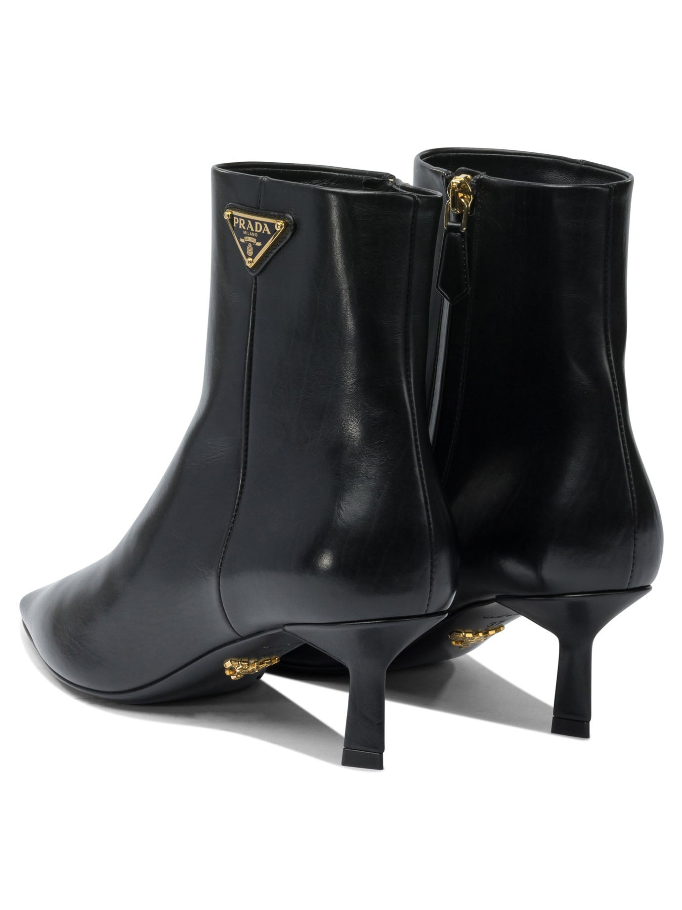 Prada Logo Leather Ankle Boots 30 Mm - 4