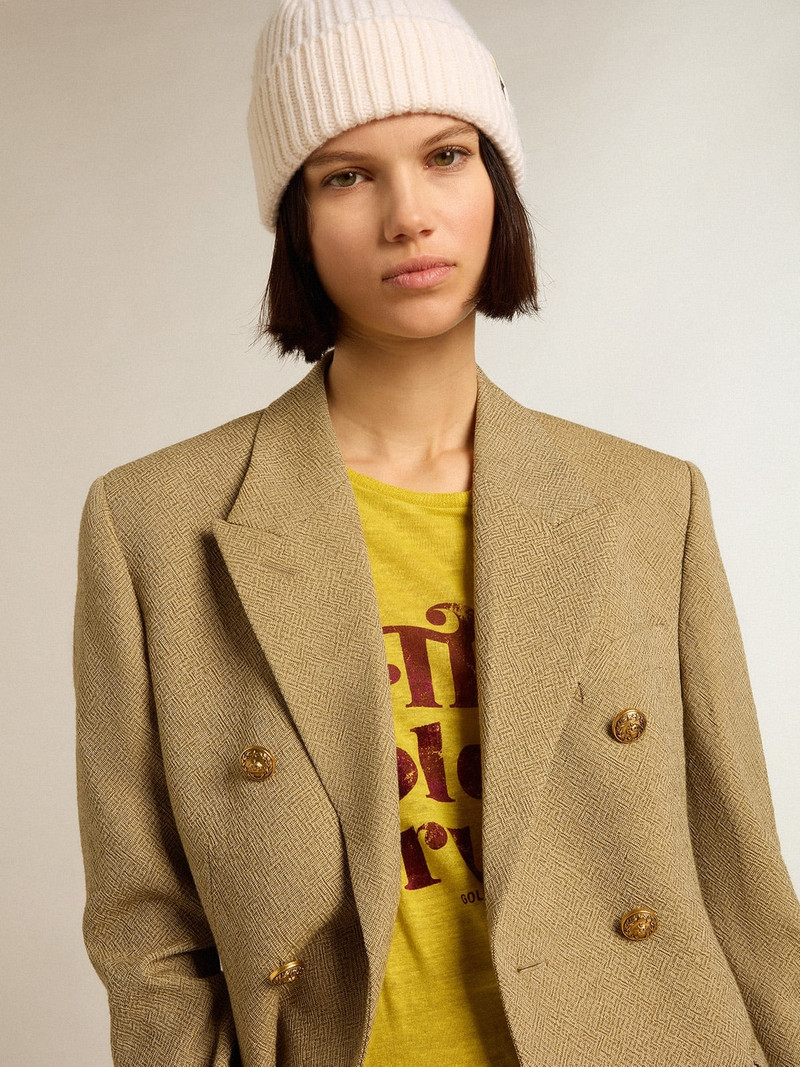 Golden Goose Women’s T-shirt in maize-yellow linen outlook