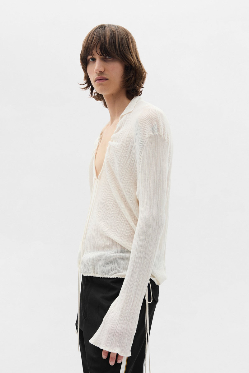 Ann Demeulemeester Tiu Creponette Rib Deep V outlook