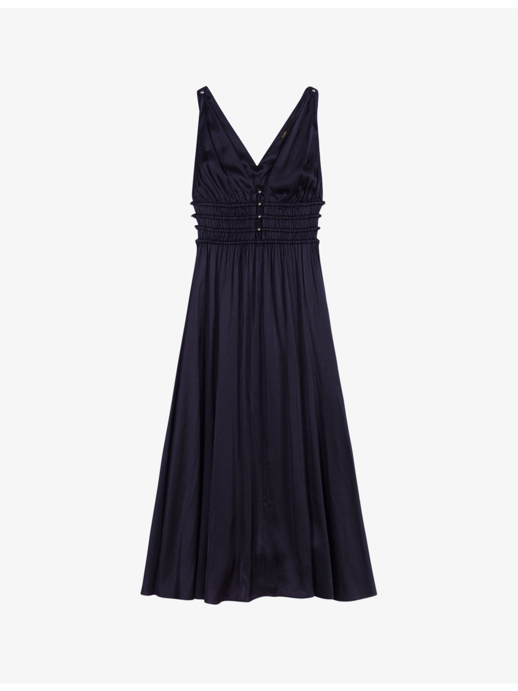 Cutaway-side V-neck woven midi dress - 1